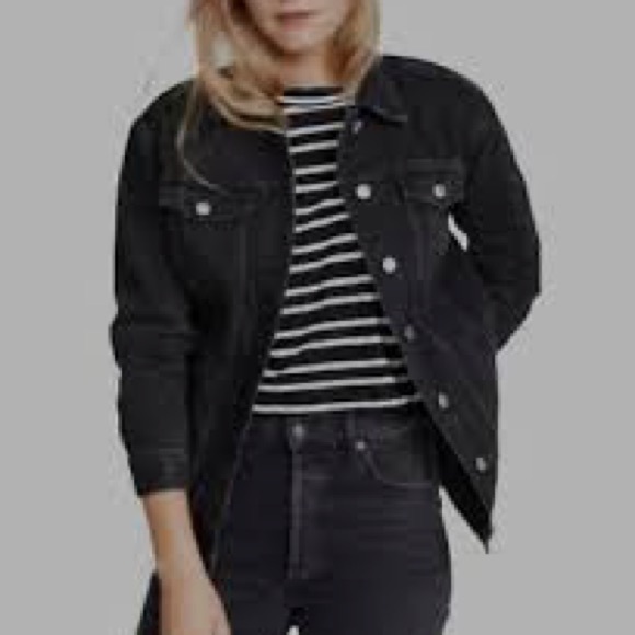 Madewell Denim Lunar Black Wash Jean Jacket Women’s Size Small NWOT - Picture 10 of 12